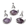 Natural Amethyst Pendants G-M385-04P-E-1