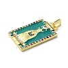 Brass Micro Pave Cubic Zirconia Pendants with Enamel KK-H458-03G-12-2