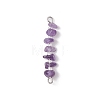 16Pcs 16 Styles Natural Mixed Stone Chip and Glass Seed Beaded Connector Charms PALLOY-JF03328-02-3