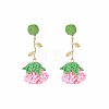 Bohemia Raffia & Alloy Stud Dangle Earrings WG3AA71-02-1