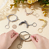 10Pcs 5 Colors Alloy Kiss Lock Arch Shaped Bag Handle Frame with Split Key Rings FIND-ME0004-34-3