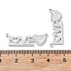 Rhodium Plated 925 Sterling Silver Connector Charms STER-C003-23P-3