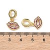 Brass Micro Pave Old Rose Cubic Zirconia European Dangle Charms KK-P345-43G-3
