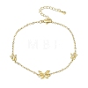 Brass Butterfly Link Bracelets KK-CBAFF9E-01G-4