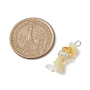 Natural Quartz Crystal & Lemon Jade & Citrine & Prehnite Chip Beaded Pendants PALLOY-JF02884-01-2