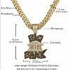 Hiphop Style Zinc Alloy Full Crystal and Jet Rhinestone Big Bank House Pendant Cuban Link Chain Necklaces for Men WG5AEC3-01-3