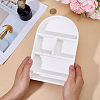 Arch Shaped Gesso Jewelry Display Stands for Rings ODIS-WH0095-028-3