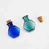 18Pcs 9 Colors Hexagon Dollhouse Miniature Glass Cork Bottles Ornament AJEW-DC0001-11-5