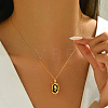 Stainless Steel Enamel Flower Pendant Necklaces for Women Daily Wear VT0532-4