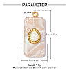 304 Stainless Steel Resin Pendants STAS-OY012-55G-2