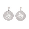 201 Stainless Steel Pendants STAS-T073-34P-1