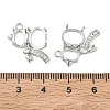 Brass Micro Pave Clear Cubic Zirconia Pendant Cabochon Settings KK-C259-07P-3