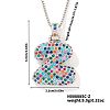 Brass Pave Colorful Cubic Zirconia Letter Pendant Box Chain Necklaces NU0575-47-1