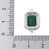 Rack Plating Brass Micro Pave Clear Cubic Zirconia Rectangle Connector Charms KK-A234-028P-01-3