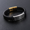 Punk Braided PU Leather Cord Bracelets NY2607-2-2