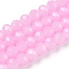 Baking Paint Imitation Jade Glass Bead Strands LS-DGLA-A034-J8MM-A44-1