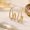 Twist 304 Stainless Steel Enamel Stud Earrings SA-CBA065A-01G-02-1