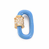 Brass Micro Pave Clear Cubic Zirconia Screw Carabiner Lock Charms ZIRC-S067-068C-NR-1