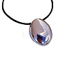 Alloy Oval Pendant Black Waxed Cord Necklaces for Women FS-WGFA44A-04-2