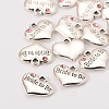 Wedding Theme Antique Silver Tone Tibetan Style Heart with Bride to Be Rhinestone Charms LS-TIBEP-N005-10B-2