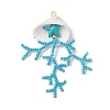 Glass Seed Beaded & Clam Shell Big Pendants PALLOY-MZ01152-02-1