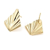 Brass Stud Earrings Findings EJEW-B063-10G-2