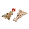 Bowknot Christmas Tree Alloy Colorful Rhinestone & Enamel Dangle Stud Earrings for Women EJEW-L203-11KCG-2