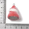 Christmas Flocky Opaque Resin Pendants LS-RESI-F062-04B-3