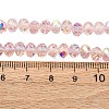 Electroplate Transparent Glass Beads Strands EGLA-A046-01B-15-4