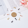 12Pcs 4 Colors Brass Micro Pave Clear Cubic Zirconia Charms ZIRC-DC0001-18-3