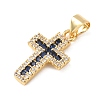 Brass Micro Pave Cubic Zirconia Pendants CU-CJC290F-01B-G-RS-2