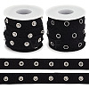 5 Yards Alloy Snap Button Tape Trim Polyester Ribbons DIY-OC0011-27B-1