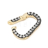 Brass Micro Pave Cubic Zirconia Spring Gate Rings KK-U062-49G-2