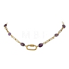 Natural Amethyst Nuggets Beaded Chain Necklaces NJEW-JN06508-01-2