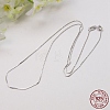 Rhodium Plated 925 Sterling Silver Box chain Necklaces X-STER-E032-107A-2