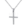 925 Sterling Silver Micro Pave 3A Clear Cubic Zirconia Pendants SE-CBA9BBC-07P-1