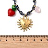 304 Stainless Steel & Plastic Flower Clover Pendant Cotton Cord Necklaces for Women NJEW-Z092-01G-01-3