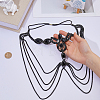 1Pc Brass Rhinestone Multilayer Tassel Masquerade Masks AJEW-FH0009-03-3