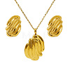 304 Stainless Steel Pendant Necklaces & Stud Earrings FS-WG14082-06-3