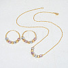 Brass Faceted Round Beaded Pendant Necklaces & Hoop Earrings for Women FS-WG48F31-01-1