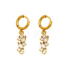 304 Stainless Steel & Clear Cubic Zirconia Hoop Earrings FS-WGFBAB4-01-6