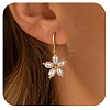 Plastic Pearl Five-Petal Flower Dangle Earrings WGF688D-01-1