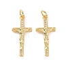 Rack Plating Brass Micro Pave Cubic Zirconia Pendants KK-C008-37G-2