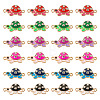 24Pcs 6 Colors Alloy Enamel Connector Charms ENAM-TA0001-58-1