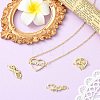 4Pcs 4 Styles Heart Brass Micro Pave Clear Cubic Zirconia Connector Charmss KK-CJ0005-73-6