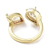 Horse Eye & Teardrop Rack Plating Brass Micro Pave Cubic Zirconia Open Rings RJEW-D020-08G-3