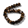 Natural Tiger Eye Star Cut Round Beads Strands G-M418-C03-01-3