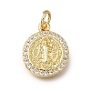 Brass Clear Cubic Zirconia Charms KK-G602-10G-1