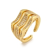 Rack Plating Brass Micro Pave Cubic Zirconia Finger Rings RJEW-C111-04G-1