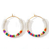 Bohemian Style Multicolor Shell Earrings Hoop Earrings VX2278-1-3